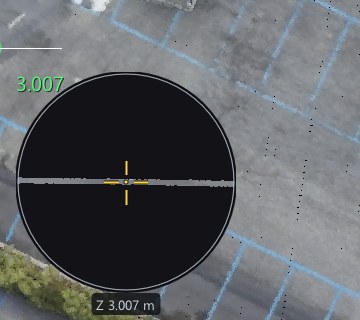 The loupe next to the cursor, showing the section of the surface under the mark