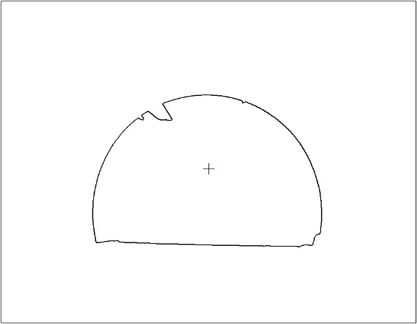 One cross section of the tunnel as a clean outline