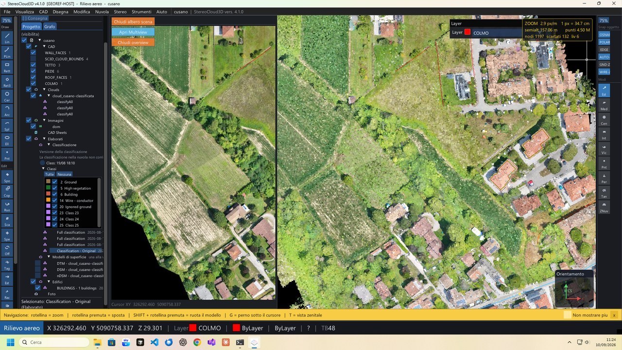 Orthophoto underlay beneath the point cloud